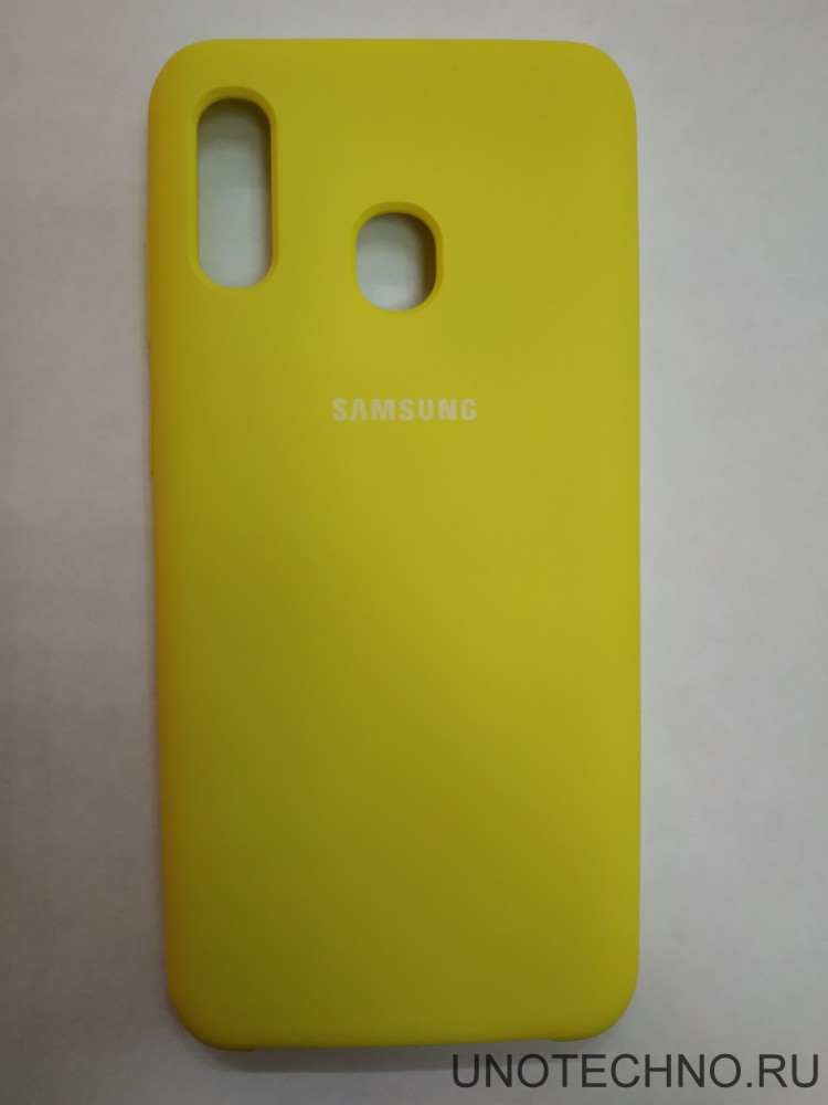 Силиконовая накладка для Samsung Galaxy A20 (Желтая) 1