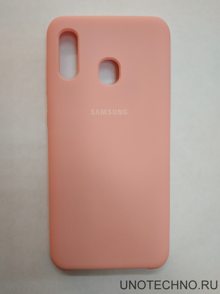 Силиконовая накладка для Samsung Galaxy A20 (Розовая) 1
