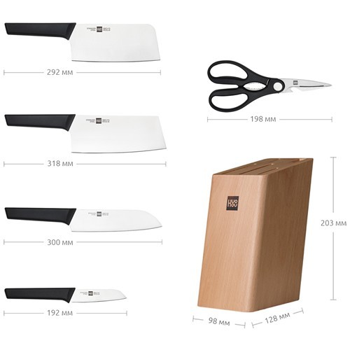 Набор ножей с подставкой Xiaomi Youth Edition Kitchen Stainless Steel Knife Set 6 in 1 HU0057 2