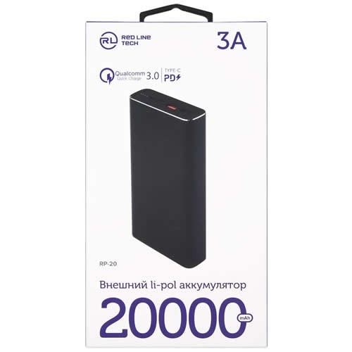 Внешний аккумулятор универсальный Red Line RP-20 20000 mA/h Blue (Темно-синий) EAC 3