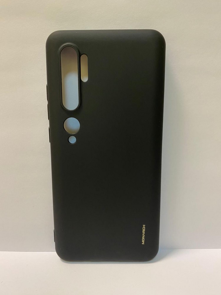 Силиконовая накладка для Xiaomi Mi Note 10 черная MONARCH 1
