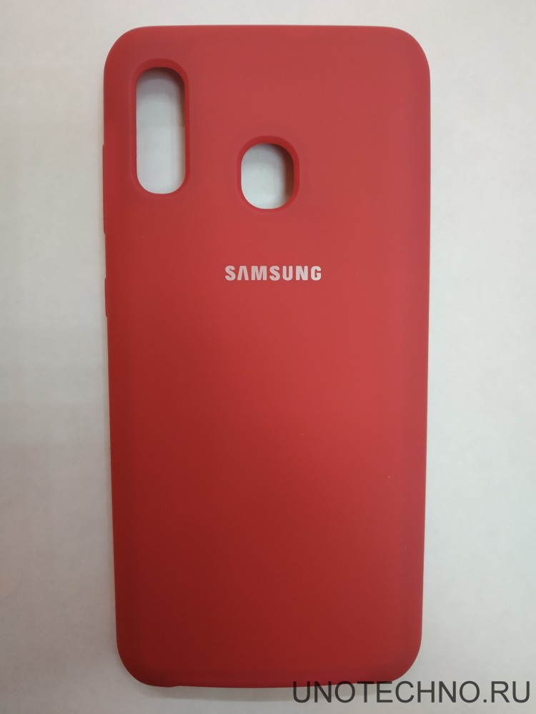 Силиконовая накладка для Samsung Galaxy A20 (Красная) 1