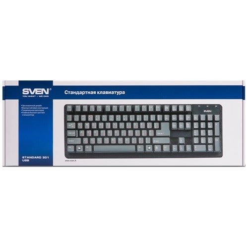 Клавиатура SVEN 301 Standard PS/2 Black (Черный) EAC 6