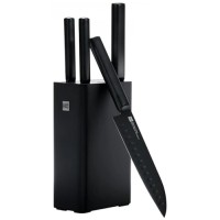 Набор ножей HuoHou HU0076 4шт с подставкой Black (Черный)