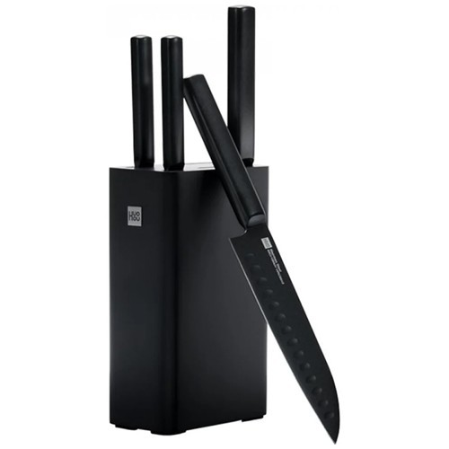 Набор ножей HuoHou HU0076 4шт с подставкой Black (Черный) 1