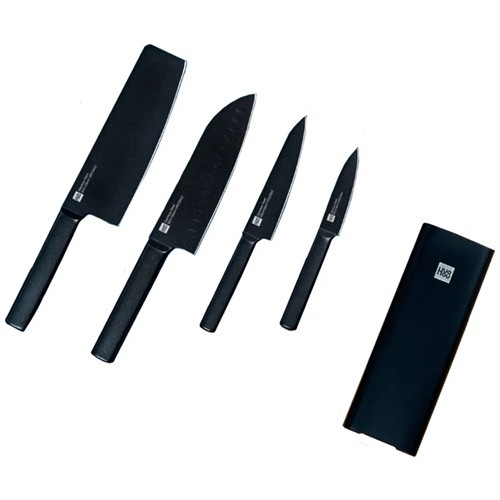 Набор ножей HuoHou HU0076 4шт с подставкой Black (Черный) 2