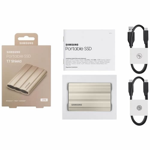 Внешний накопитель Samsung T7 Shield SSD USB 3.2 2Tb Beige (Бежевый) MU-PE2T0K/WW 8