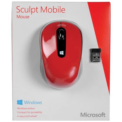 Беспроводная мышь Microsoft Sculpt Mobile Mouse USB оптическая (43U-00026) Red (Красная) 4