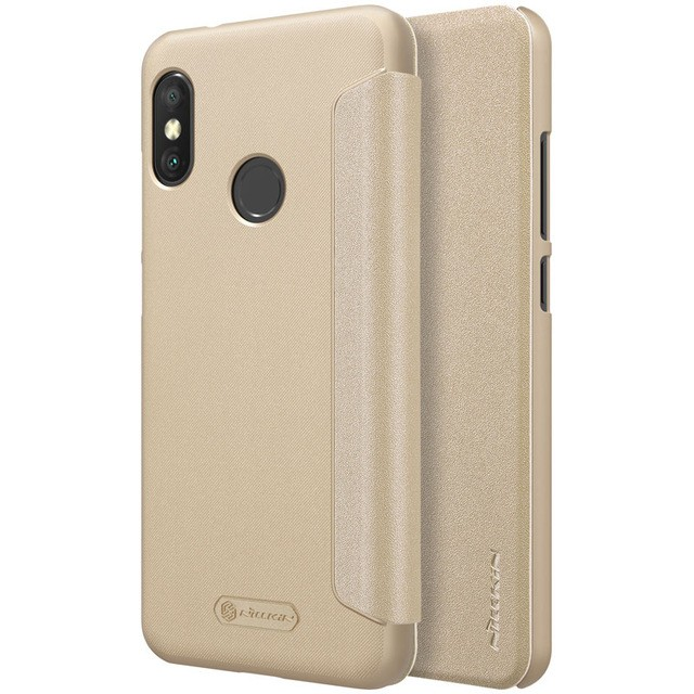 Nillkin Sparkle Leather Case чехол-книжка для Xiaomi Mi A2 lite/6 pro (золотая) 1