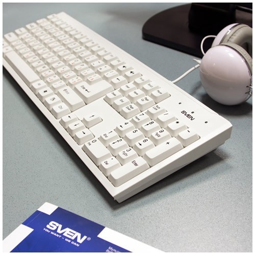 Клавиатура SVEN 303 Standard USB White (Белый) EAC 4