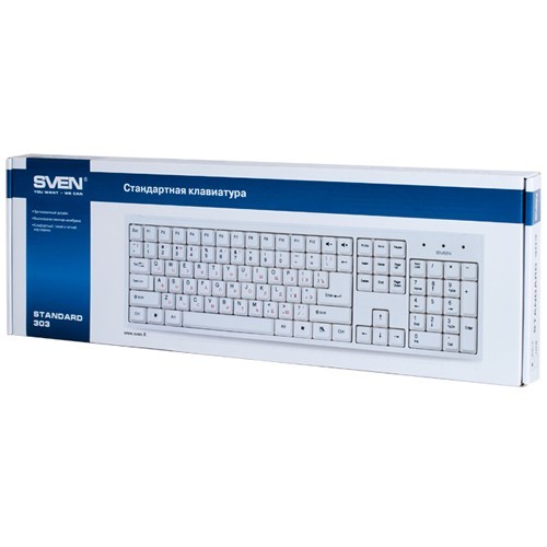 Клавиатура SVEN 303 Standard USB White (Белый) EAC 5