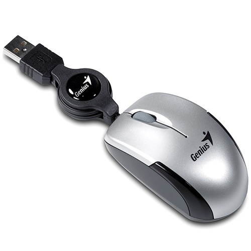 Проводная мышь Genius Micro Traveler Super Mini USB оптическая Silver (Серебристая) 1