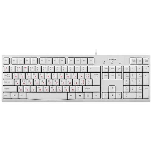 Клавиатура SVEN KB-S300 USB White (Белый) EAC 1
