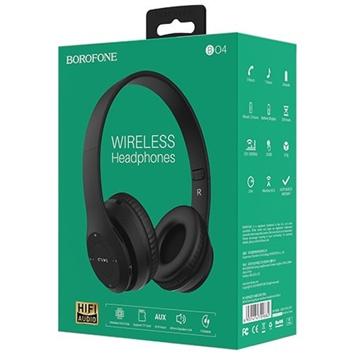 Беспроводные накладные наушники Borofone BO4 Charming Rhyme Black (Черный) 4