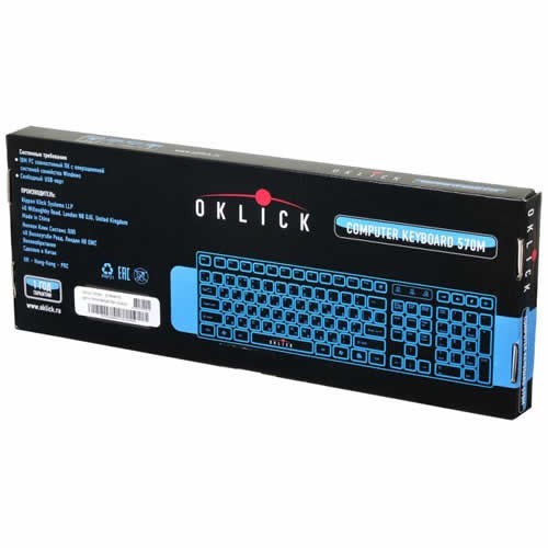 Клавиатура Oklick 570M Slim USB Black (Черный) EAC 6