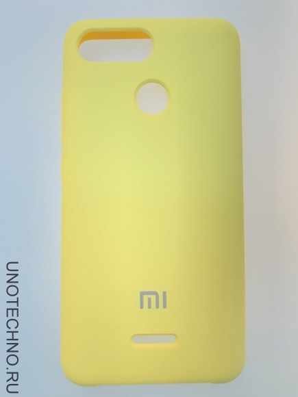Чехол накладка с логотипом Mi для Xiaomi redmi 6A Желтая 1
