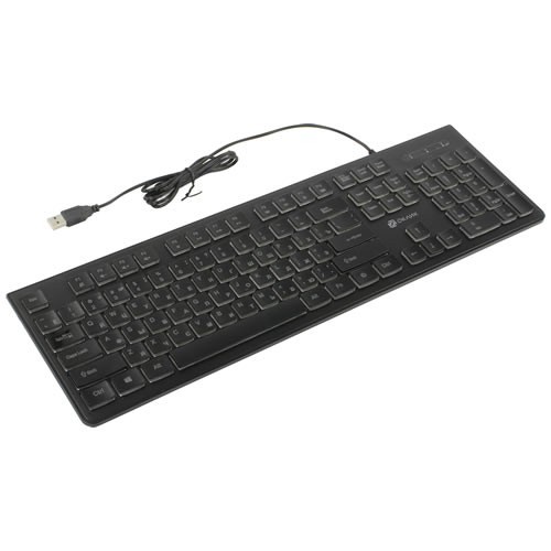Клавиатура Oklick 440ML Slim LED USB Black (Черная) 2
