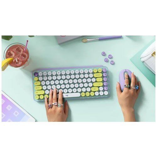 Клавиатура Logitech Wireless Keyboard POP Keys Daydream Mint (Белый/Мятный) 920-010717 EAC 8