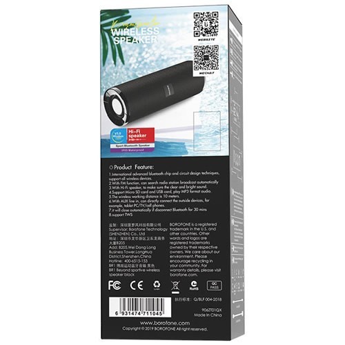 Беспроводная портативная колонка Borofone BR1 Beyond Black (Черный) 4