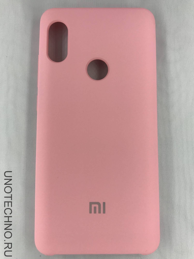 Чехол накладка с логотипом Mi для Xiaomi redmi Note 6 Pro Розовая 1