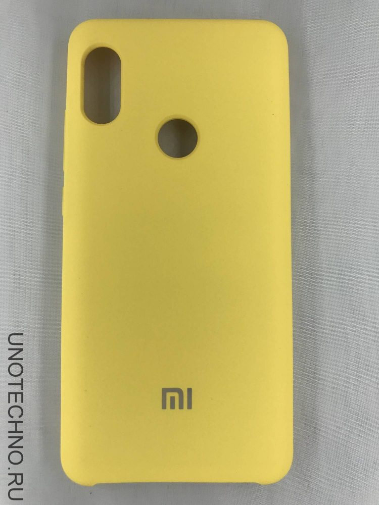 Чехол накладка с логотипом Mi для Xiaomi redmi Note 6 Pro Желтая 1