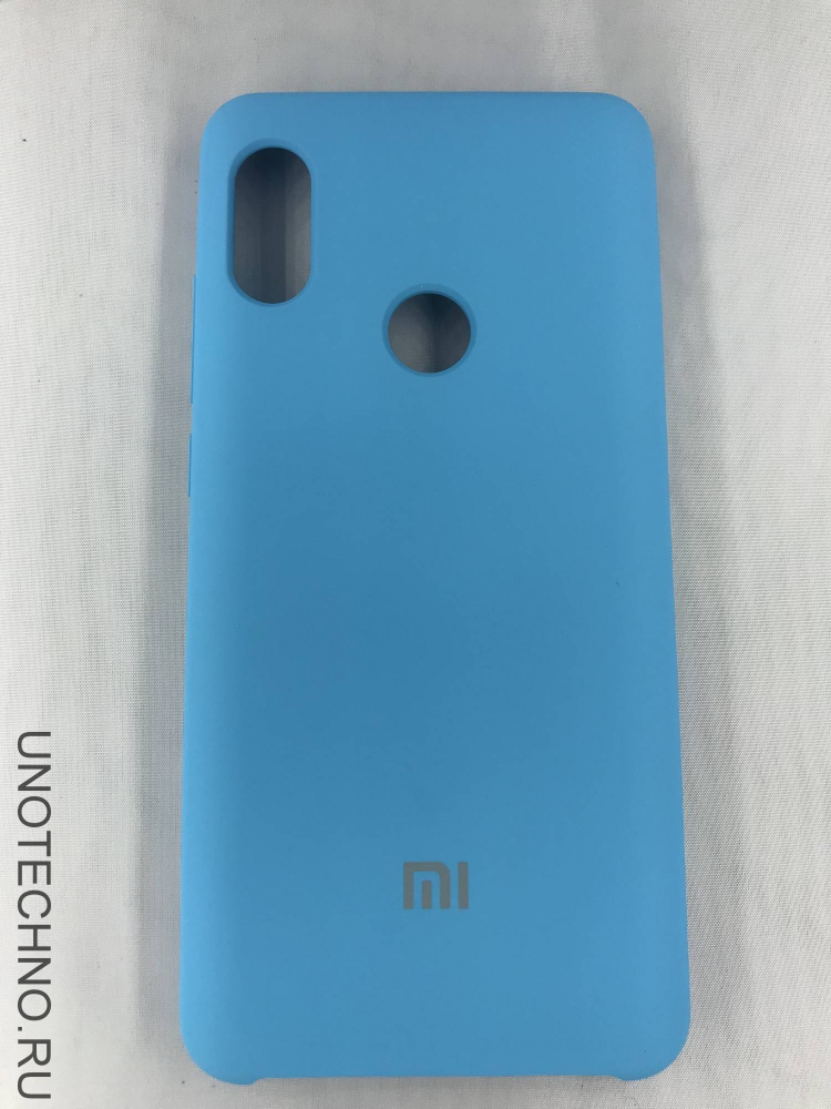 Чехол накладка с логотипом Mi для Xiaomi redmi Note 6 Pro Голубая 1