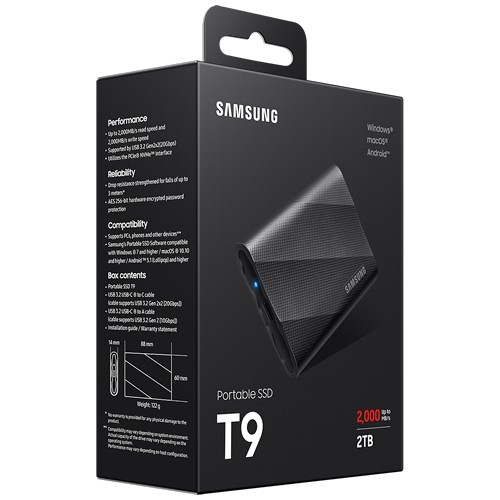 Внешний накопитель Samsung T9 SSD USB 3.2 2Tb Black (Черный) MU-PG2T0B/WW 8