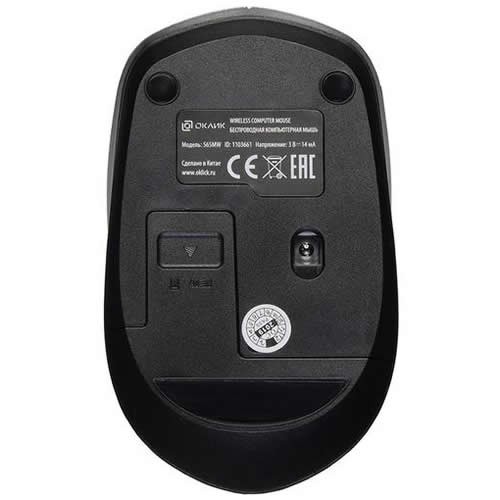 Беспроводная мышь Oklick 565MW USB оптическая Glossy Black/Silver (Черно-серебристая) 2