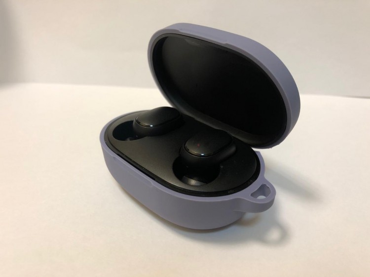 Силиконовый чехол для беспроводных наушников Xiaomi AirDots/Redmi AirDots (Blue) Голубой 1