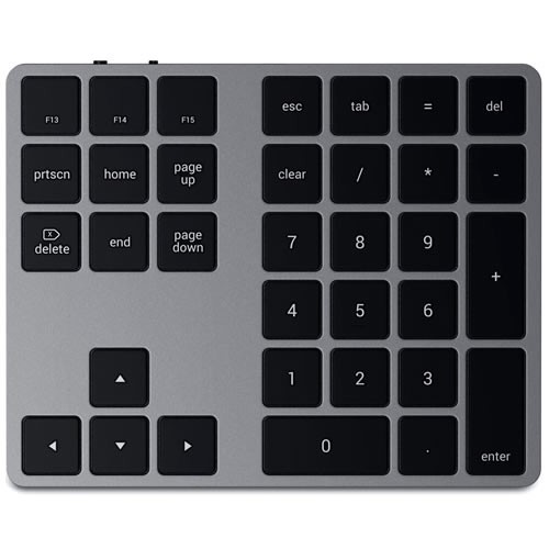 Цифровая клавиатура Satechi Aluminum Extended Keypad (ST-XLABKM) Bluetooth Space Gray (Серый космос) 1