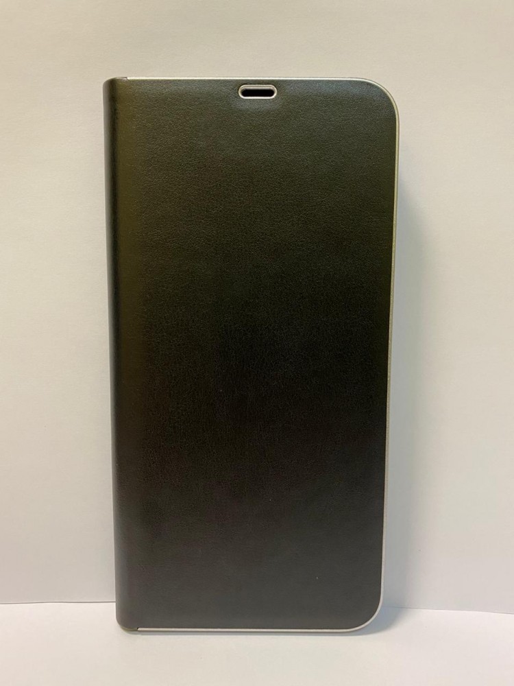 Чехол книжка для Xiaomi redmi Note 8 Pro с металической окантовкой (Черная)  MONARCH 1