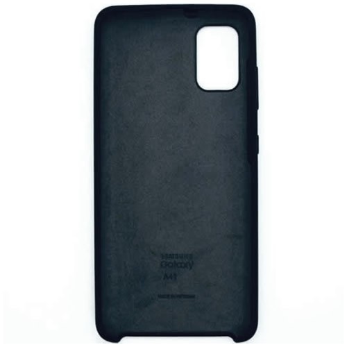 Силиконовая накладка для Samsung Galaxy A41 с логотипом Black (Черная) 2