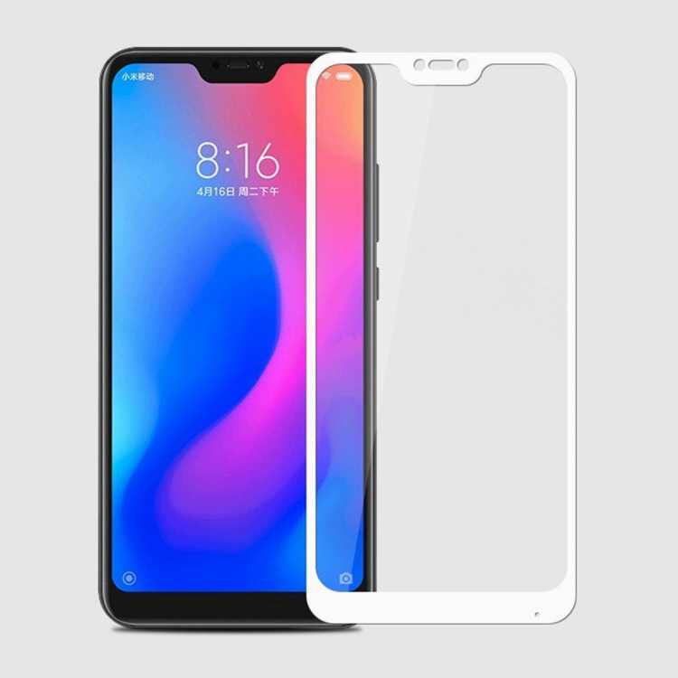 Защитное стекло для Xiaomi Mi A2 Lite 5D Белое 1