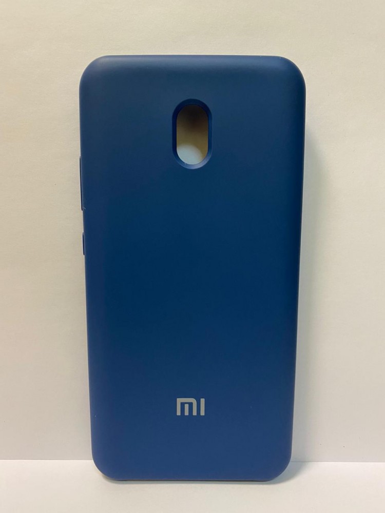 Силиконовая накладка для xiaomi redmi 8А с логотипом Mi (Синяя) 1