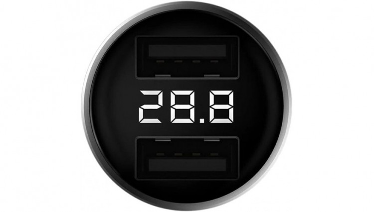 Автомобильная зарядка ZMI AP621 Digital Display Car Charger 2USB 3.0A Silver (Серебристый) 2