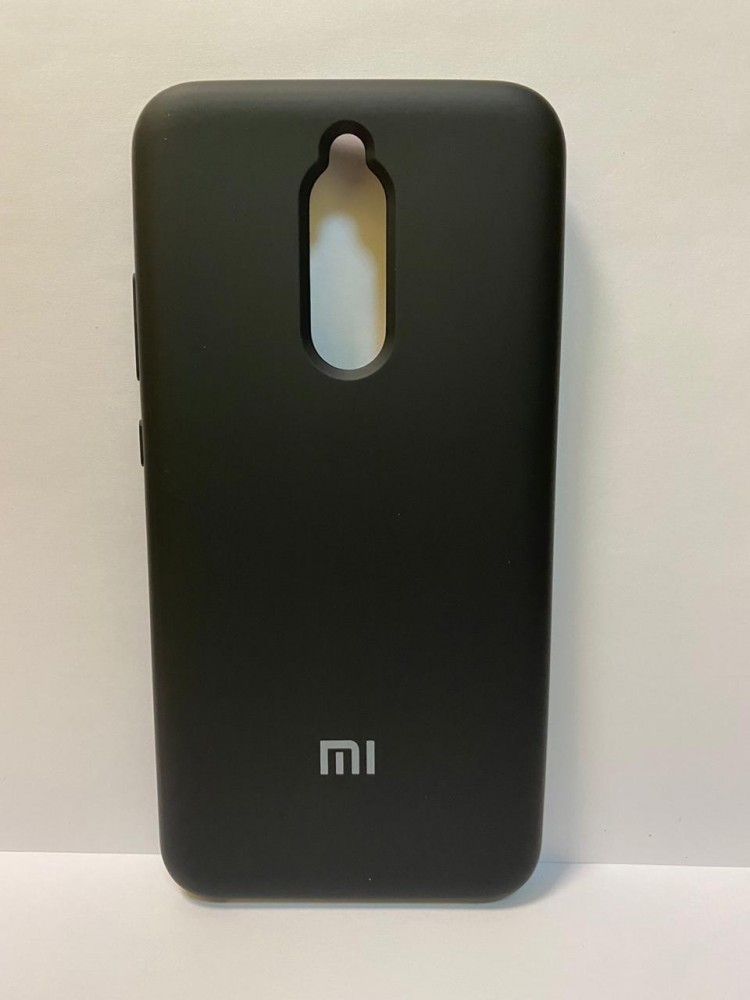 Силиконовая накладка для xiaomi redmi 8 с логотипом Mi (Черная) 1
