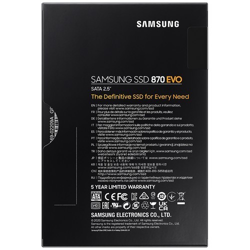 Твердотельный накопитель Samsung 870 EVO SATA 2.5" SSD 2Tb MZ-77E2T0BW 7
