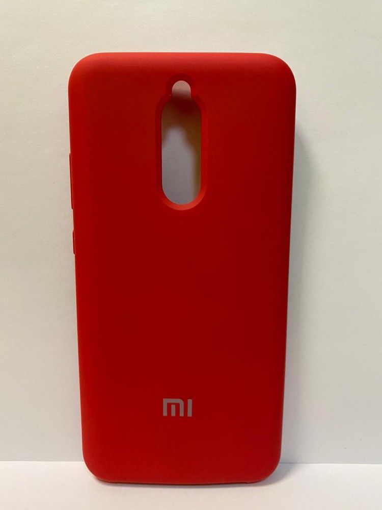Силиконовая накладка для xiaomi redmi 8 с логотипом Mi (Красная) 1