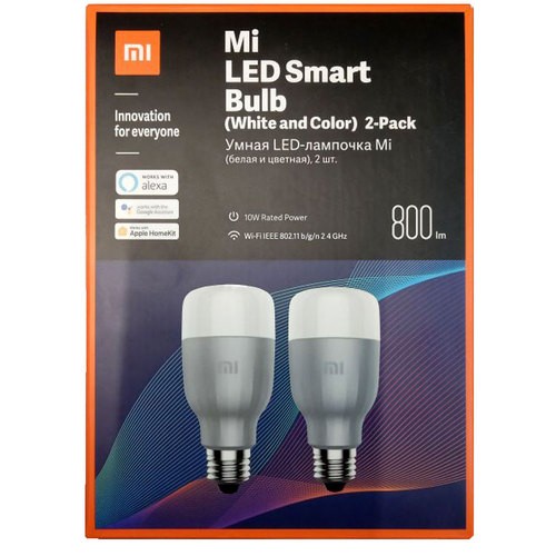 Упаковка светодиодных ламп 2 шт Xiaomi Mi LED Smart Bulb 2-Pack MJDP02YL, E27, 10Вт EAC 2